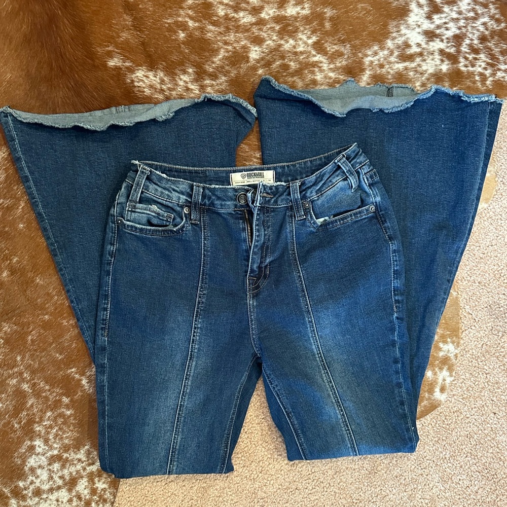 Womens Rock and Roll Denim Bell Bottoms size 31